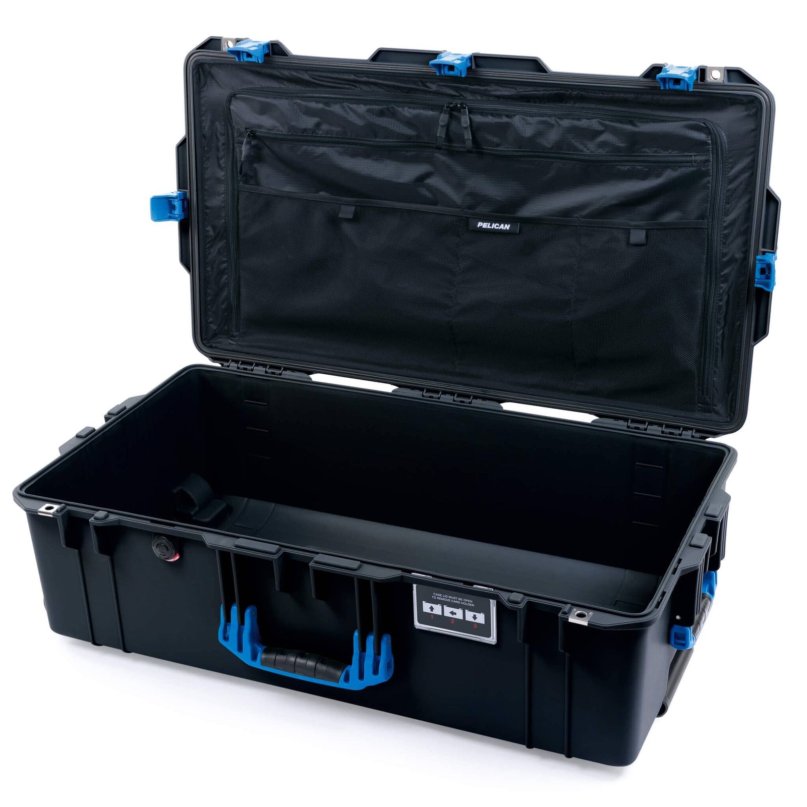 Pelican 1615 Air Case - Black & Blue Combo-Pouch Lid Organizer Only ColorCase 016150-0300-110-121