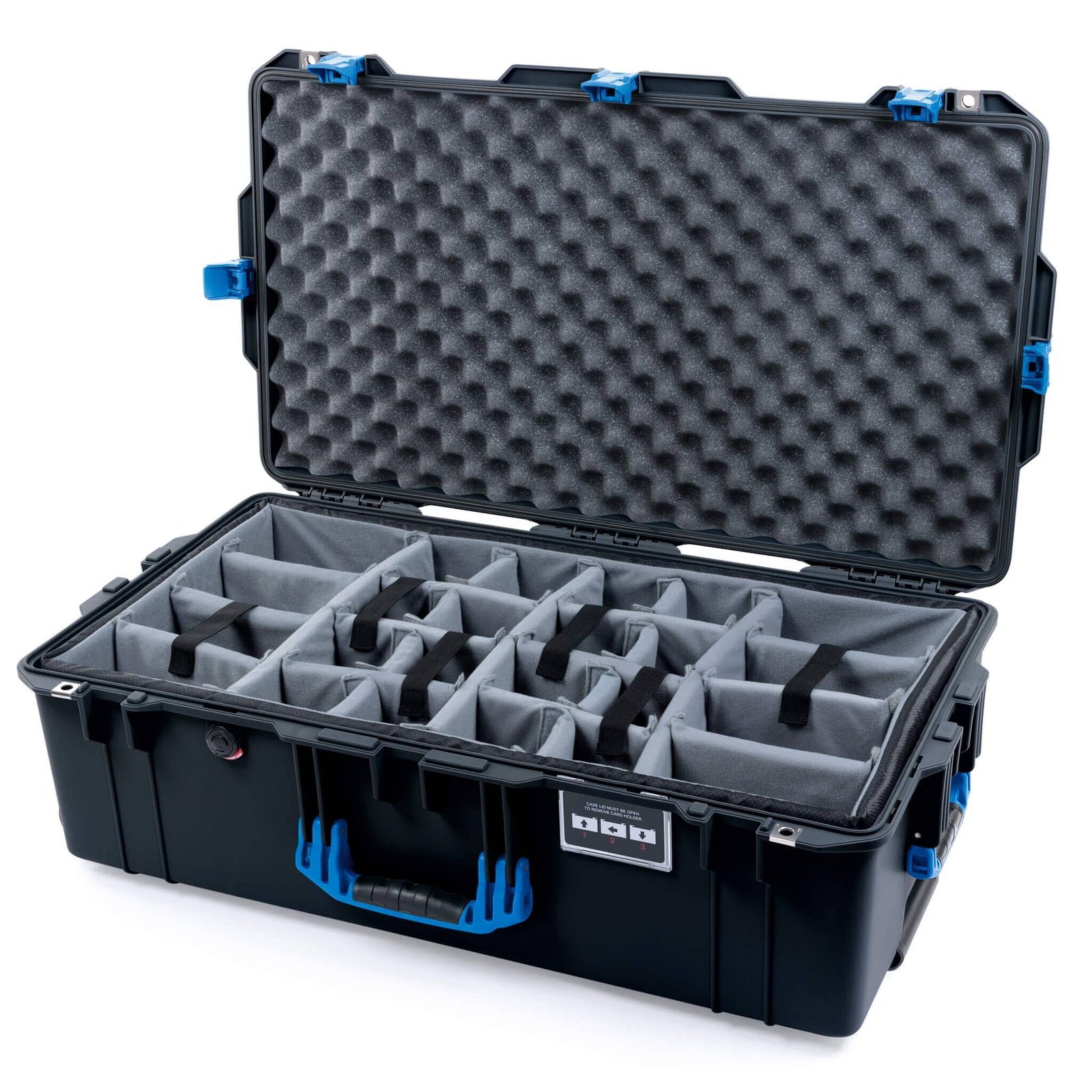 Pelican 1615 Air Case - Black & Blue Padded Microfiber Dividers / Convoluted Lid Foam ColorCase 016150-0070-110-121