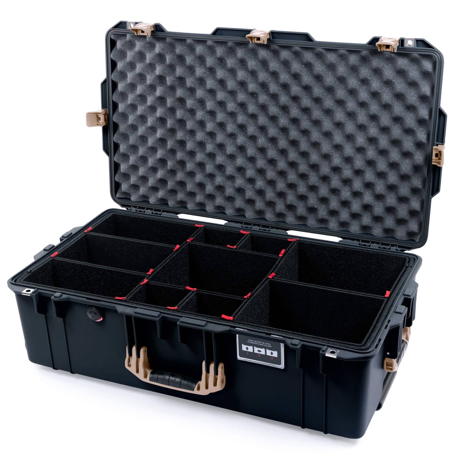Pelican 1615 Air Case - Black & Desert Tan TrekPak Divider System / Convoluted Lid Foam ColorCase 016150-0020-110-311