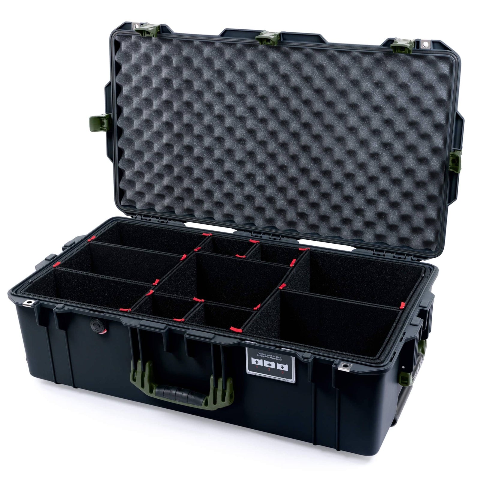 Pelican 1615 Air Case - Black & OD Green TrekPak Divider System / Convoluted Lid Foam ColorCase 016150-0020-110-131