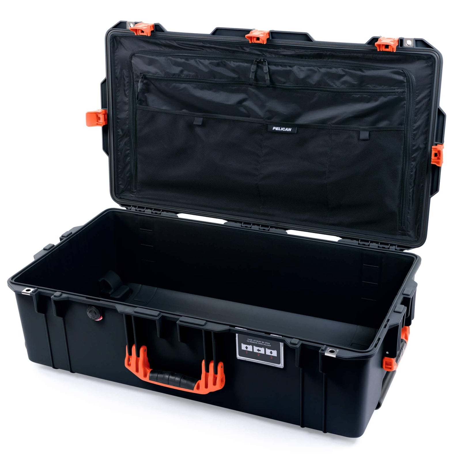 Pelican 1615 Air Case - Black & Orange Combo-Pouch Lid Organizer Only ColorCase 016150-0300-110-151