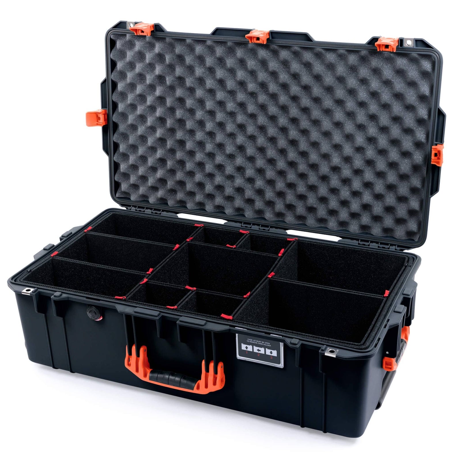 Pelican 1615 Air Case - Black & Orange TrekPak Divider System / Convoluted Lid Foam ColorCase 016150-0020-110-151