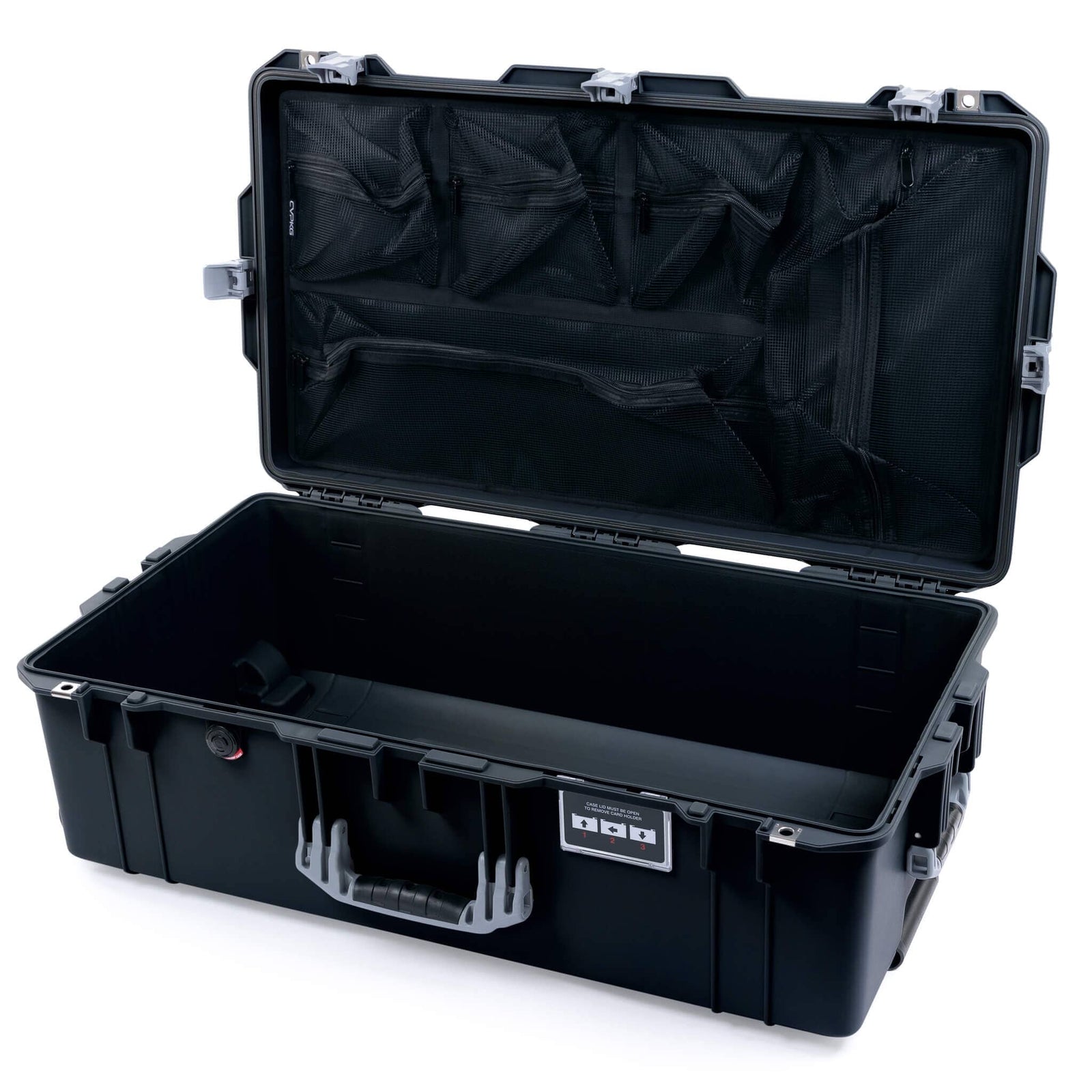 Pelican 1615 Air Case - Black & Silver Mesh Lid Organizer Only ColorCase 016150-0100-110-181