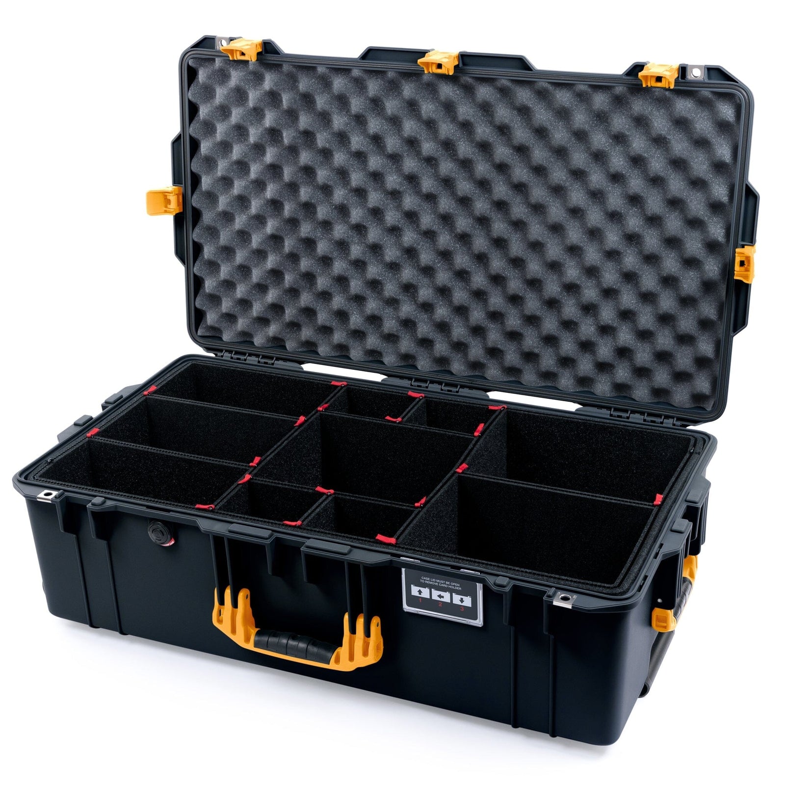 Pelican 1615 Air Case - Black & Yellow TrekPak Divider System / Convoluted Lid Foam ColorCase 016150-0020-110-241