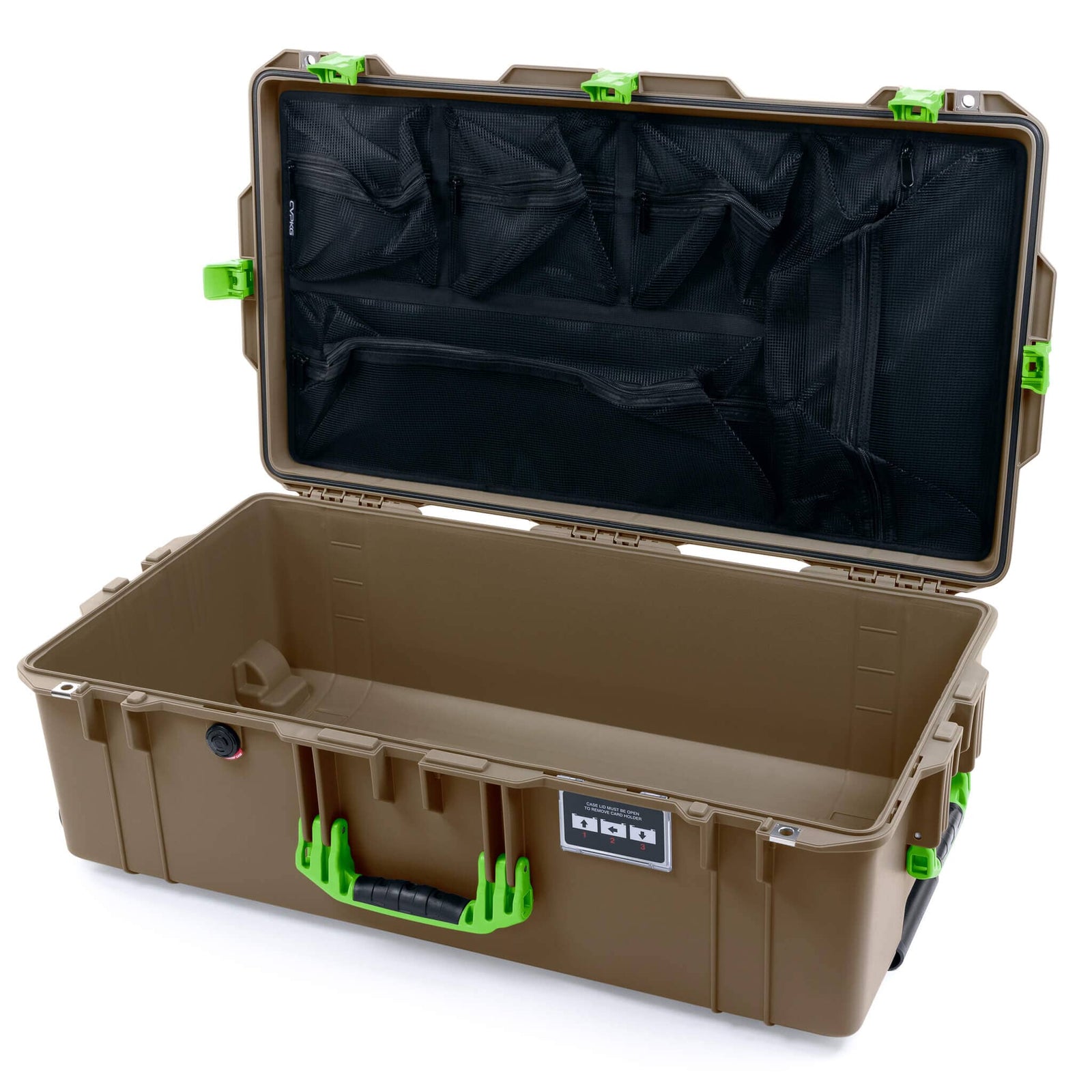 Pelican 1615 Air Case - Dark Desert Dirt & Lime Green