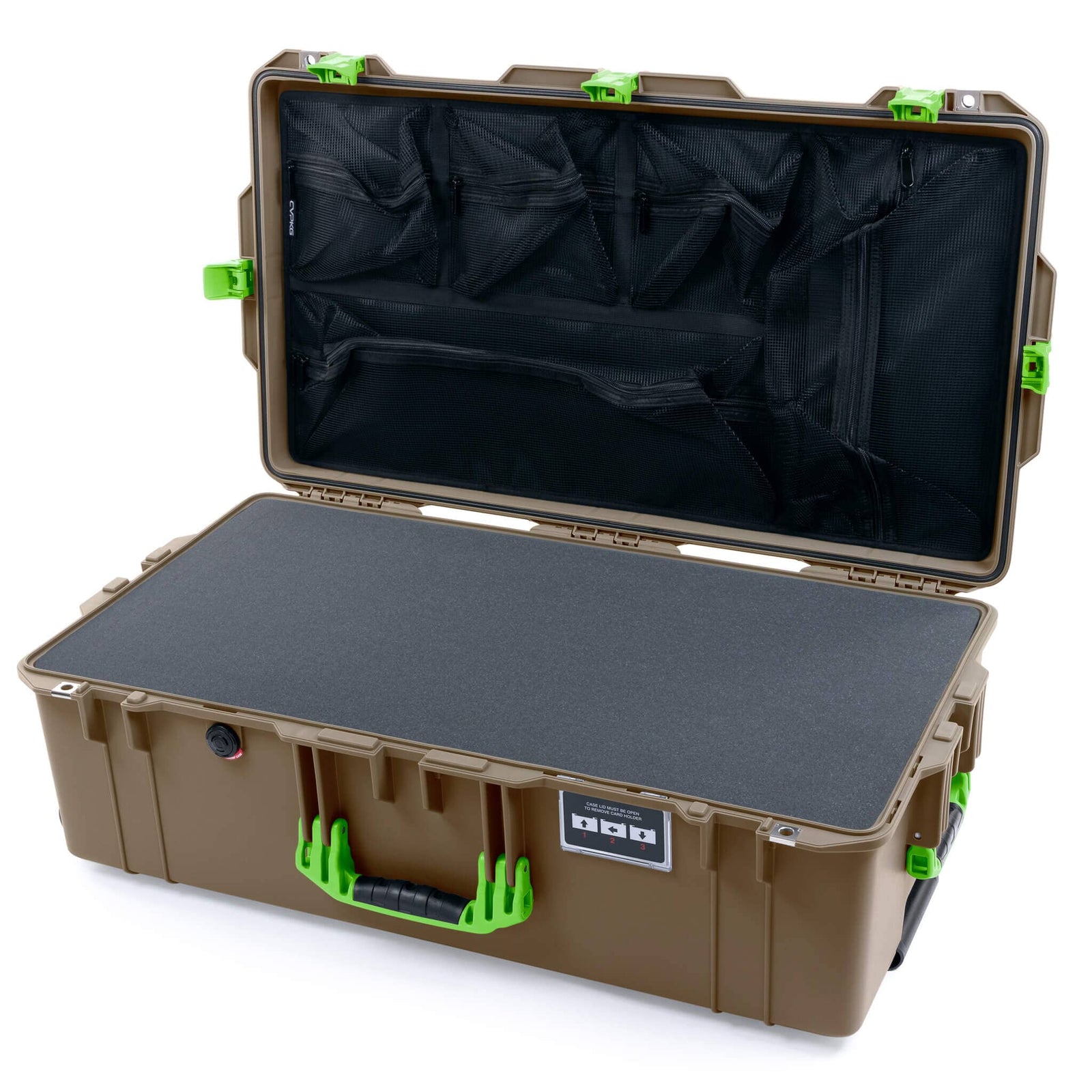 Pelican 1615 Air Case - Dark Desert Dirt & Lime Green