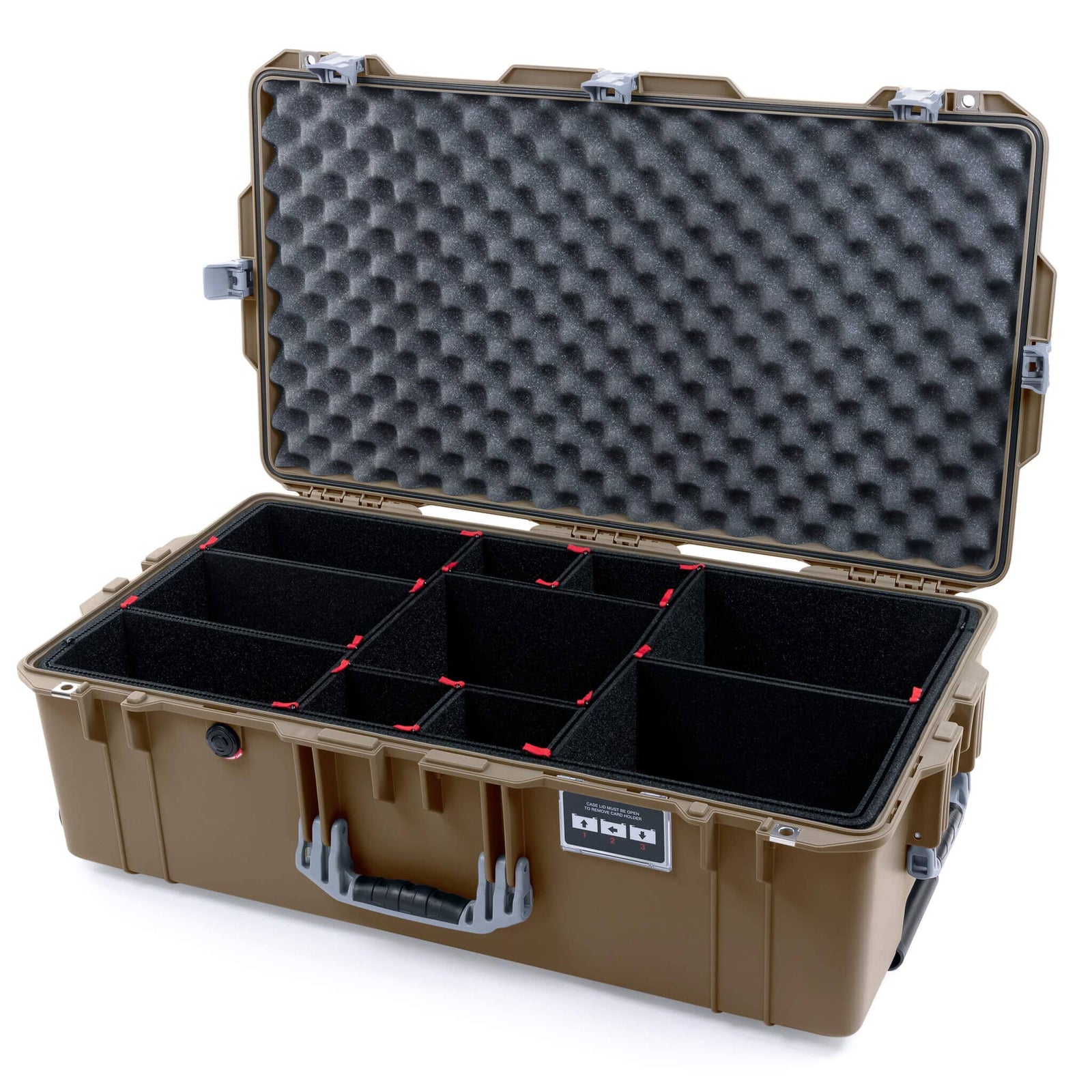 Pelican 1615 Air Case - Dark Desert Dirt & Silver - TrekPak Divider System / Convoluted Lid Foam