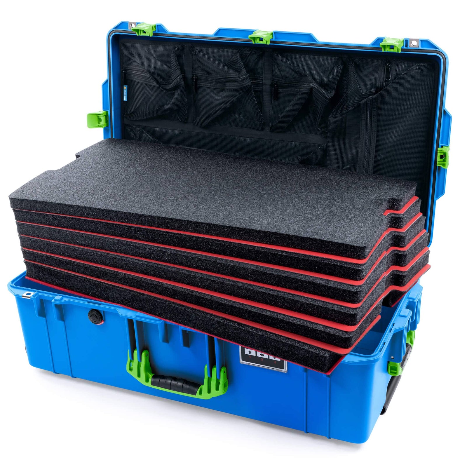 Pelican 1615 Air Case - Electric Blue & Lime Green Trolley
