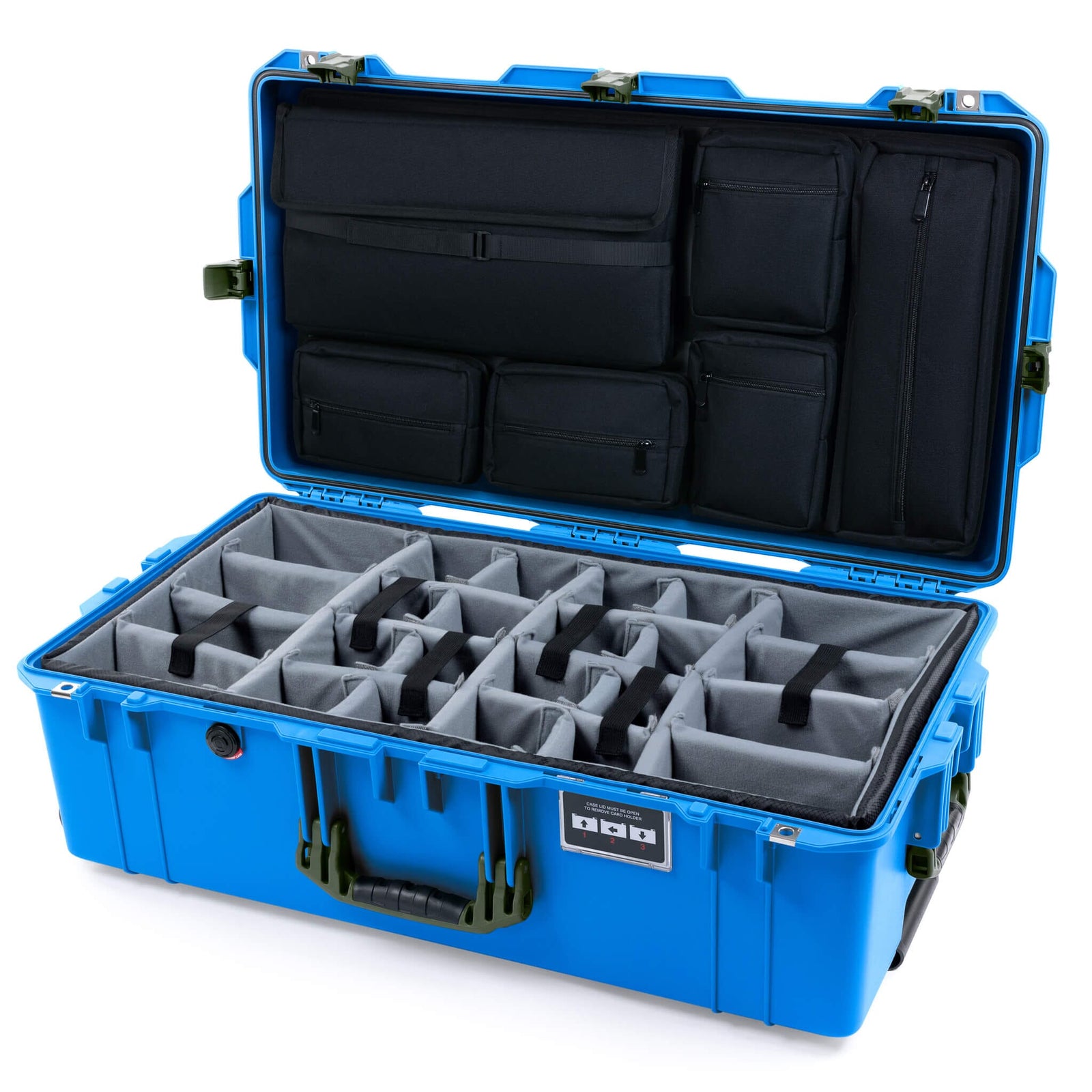 Pelican 1615 Air Case - Electric Blue & OD Green