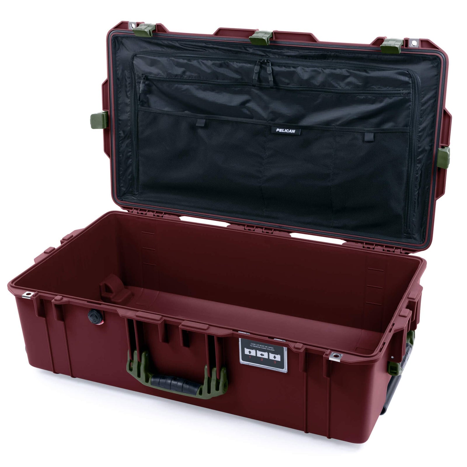 Pelican 1615 Air Case - Oxblood & OD Green TRVL Lid Organizer Only ColorCase 016150-0300-510-131