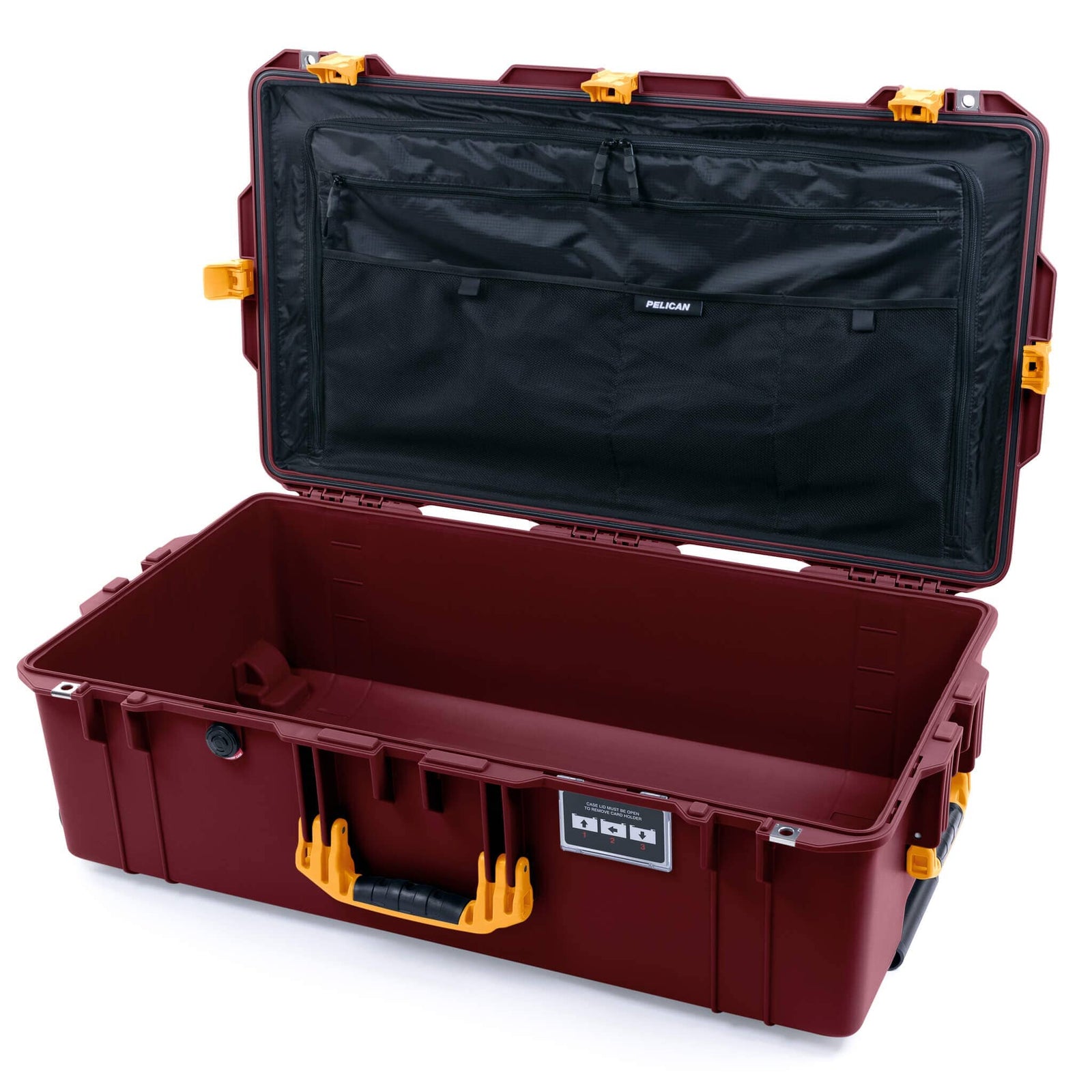 Pelican 1615 Air Case - Oxblood & Yellow TRVL Lid Organizer Only ColorCase 016150-0300-510-241