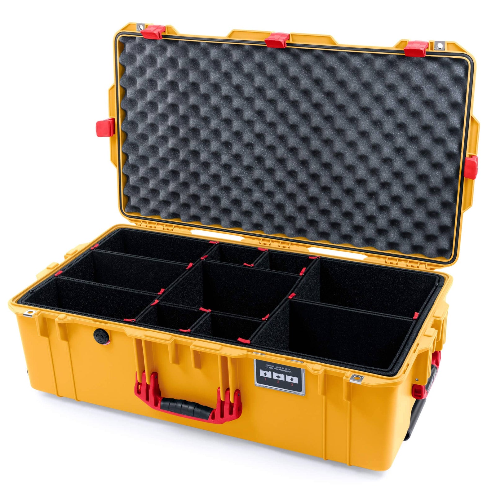 Pelican 1615 Air Case - Yellow & Red - TrekPak Divider System with Convoluted Lid Foam