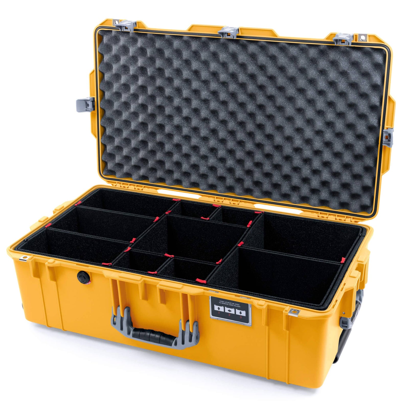 Pelican 1615 Air Case - Yellow & Silver - TrekPak Divider System with Convoluted Lid Foam