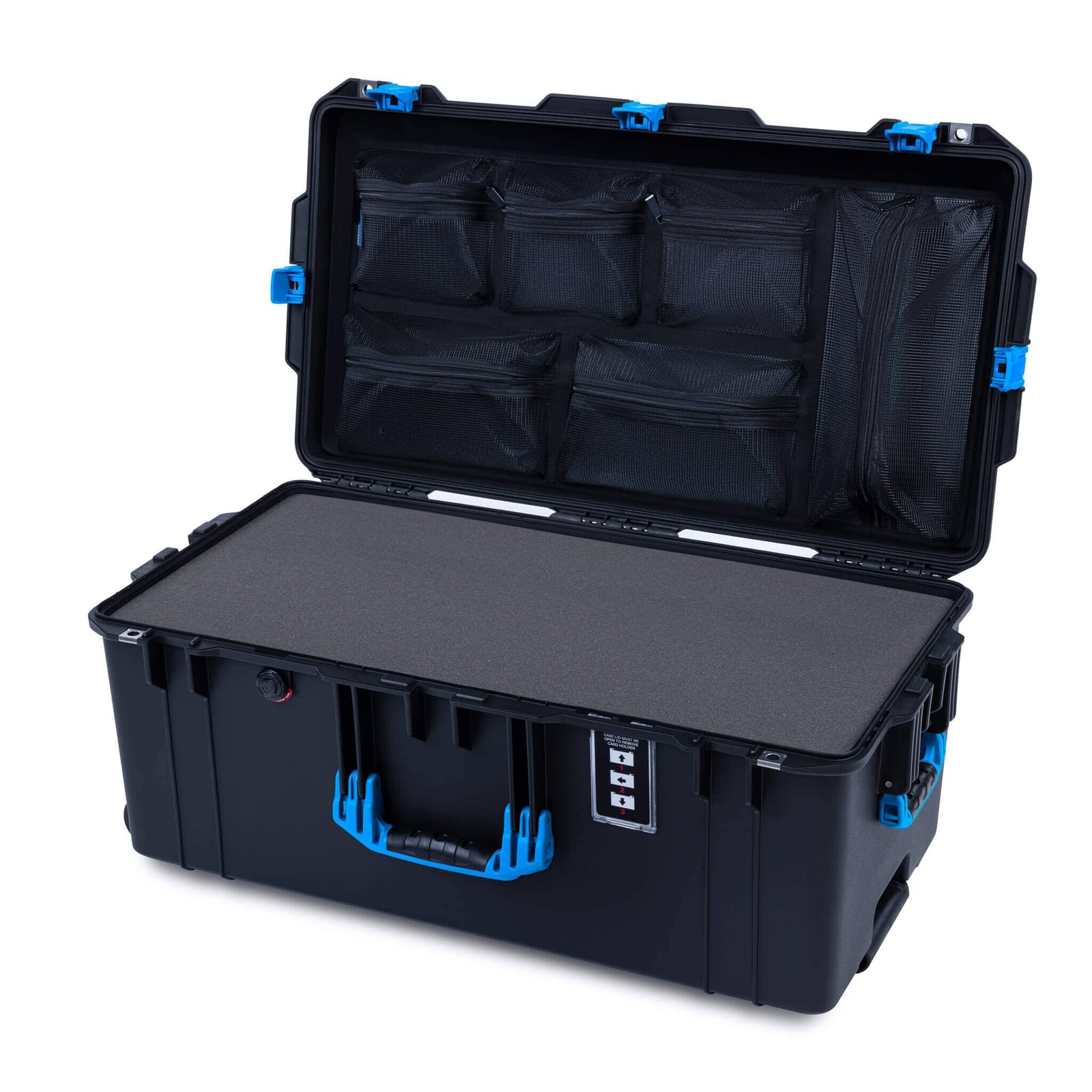 Pelican 1626 Air Case, Black with Blue Handles & Latches ColorCase