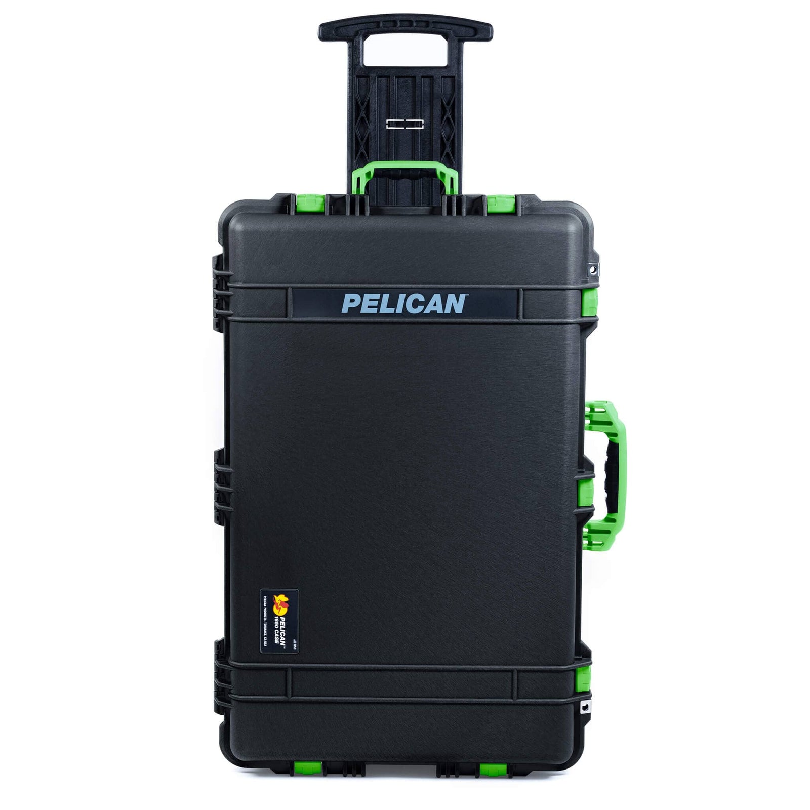 Pelican 1650 Case, Black with Lime Green Handles & Latches ColorCase