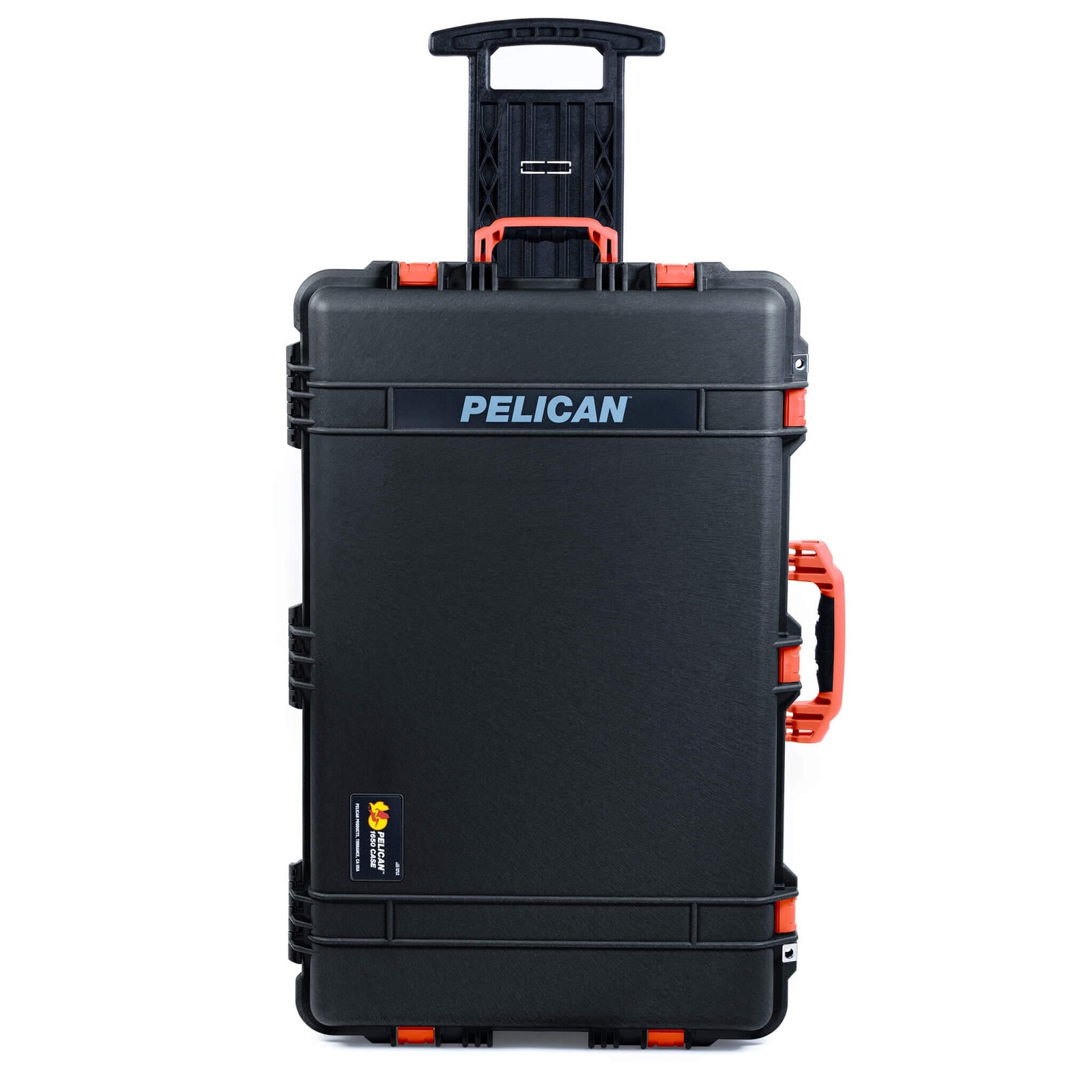 Pelican 1650 Case, Black with Orange Handles & Push-Button Latches ColorCase