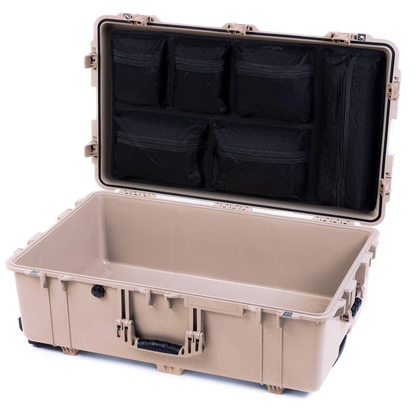 Pelican 1650 Case, Desert Tan (Push-Button Latches) Mesh Lid Organizer Only ColorCase 016500-0100-310-310