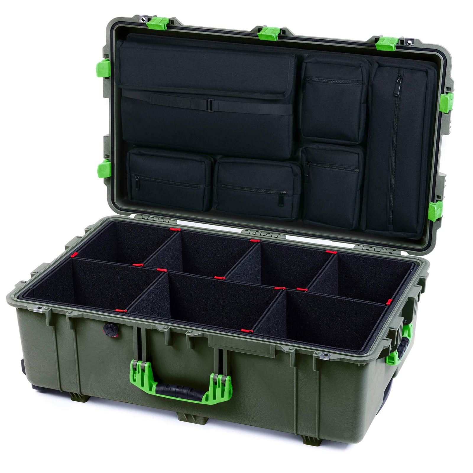 Pelican 1650 Case, OD Green with Lime Green Handles & Latches ColorCase