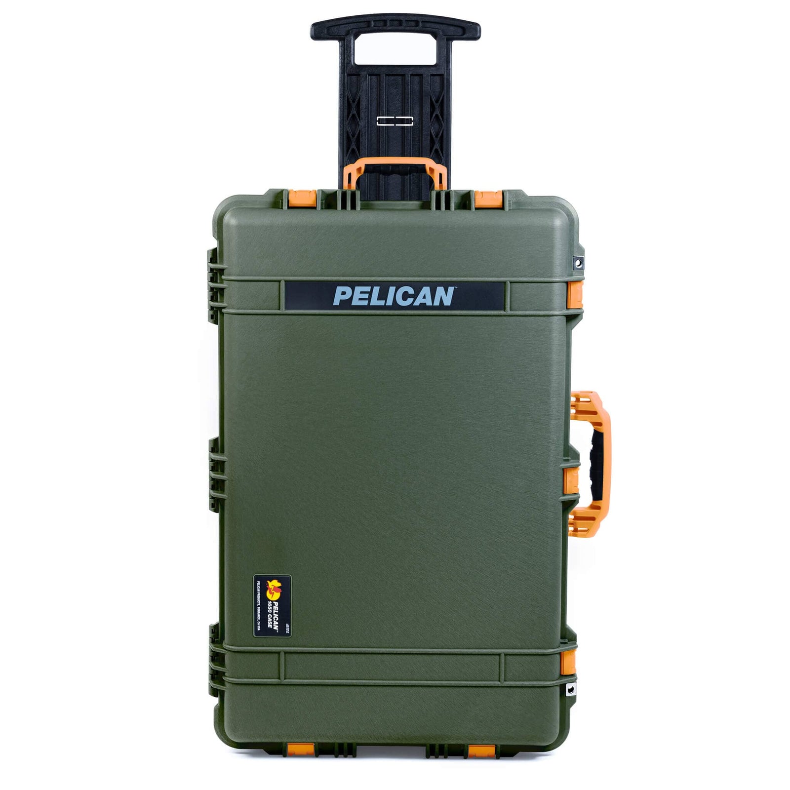 Pelican 1650 Case, OD Green with Yellow Handles & Push-Button Latches ColorCase