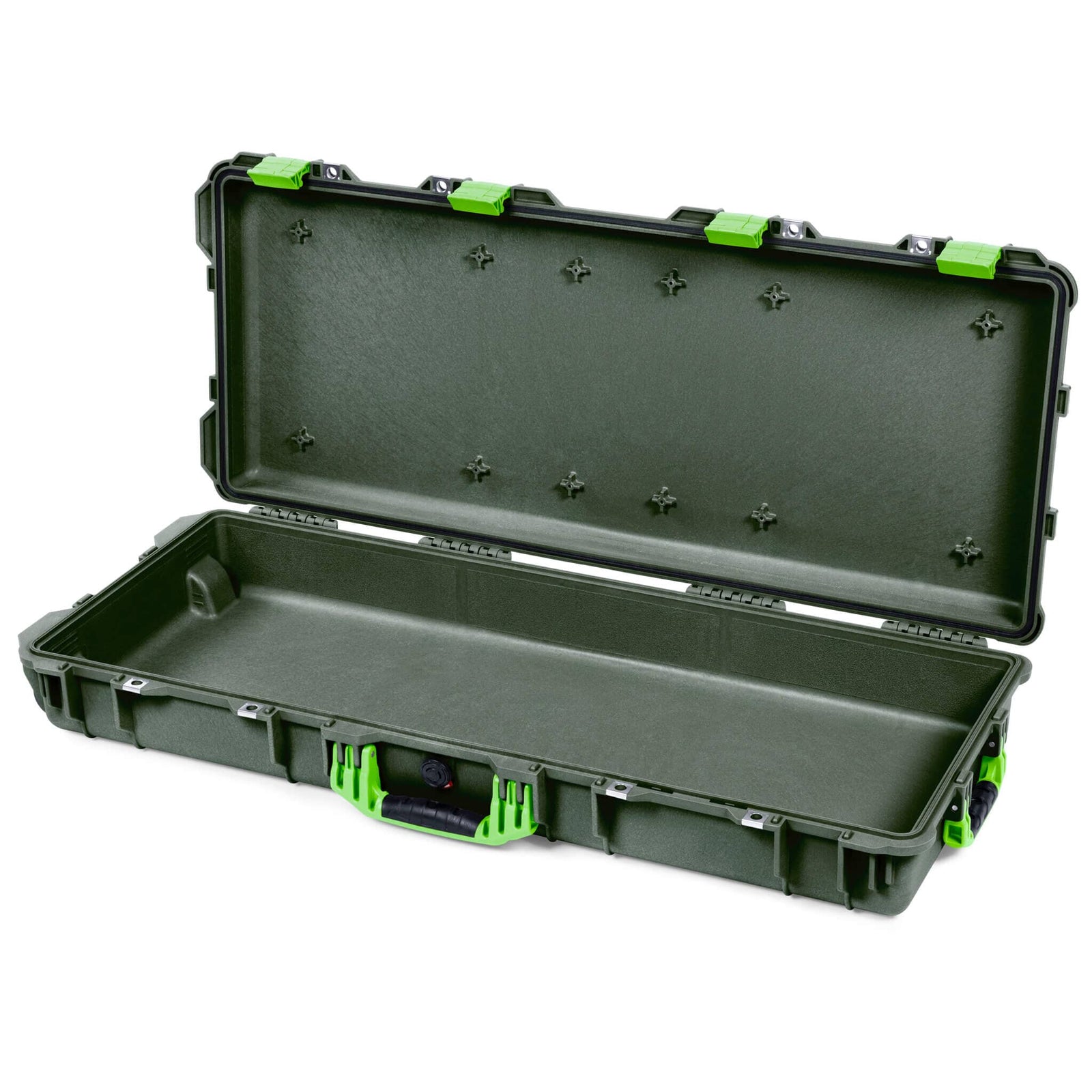 Pelican 1700 Protector Long Case, OD Green with Lime Green Handles & Latches (Gen2) None (Case Only) ColorCase 017000-0000-130-300