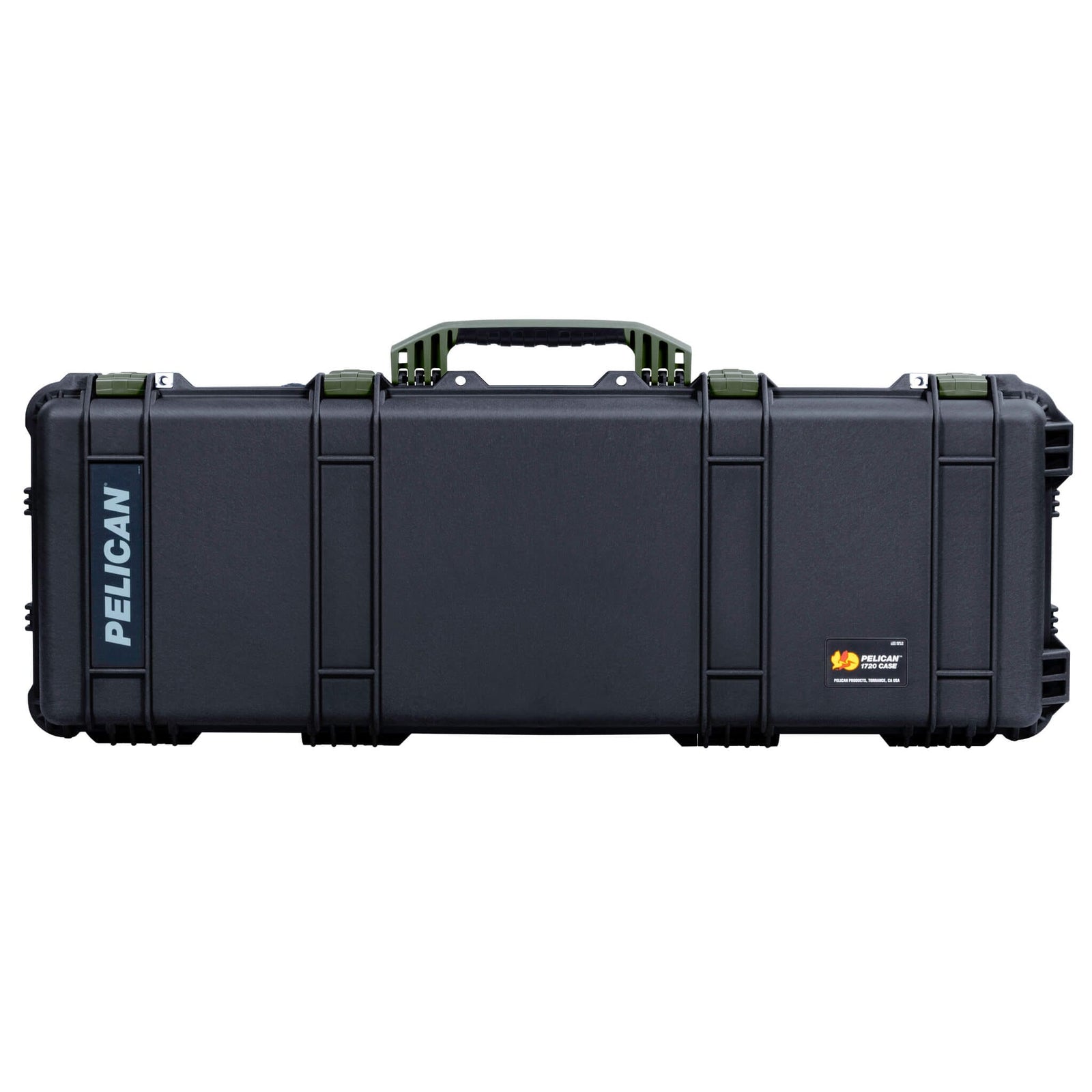 Pelican 1720 Protector Long Case, Black with OD Green Handles & Latches (Gen2) ColorCase