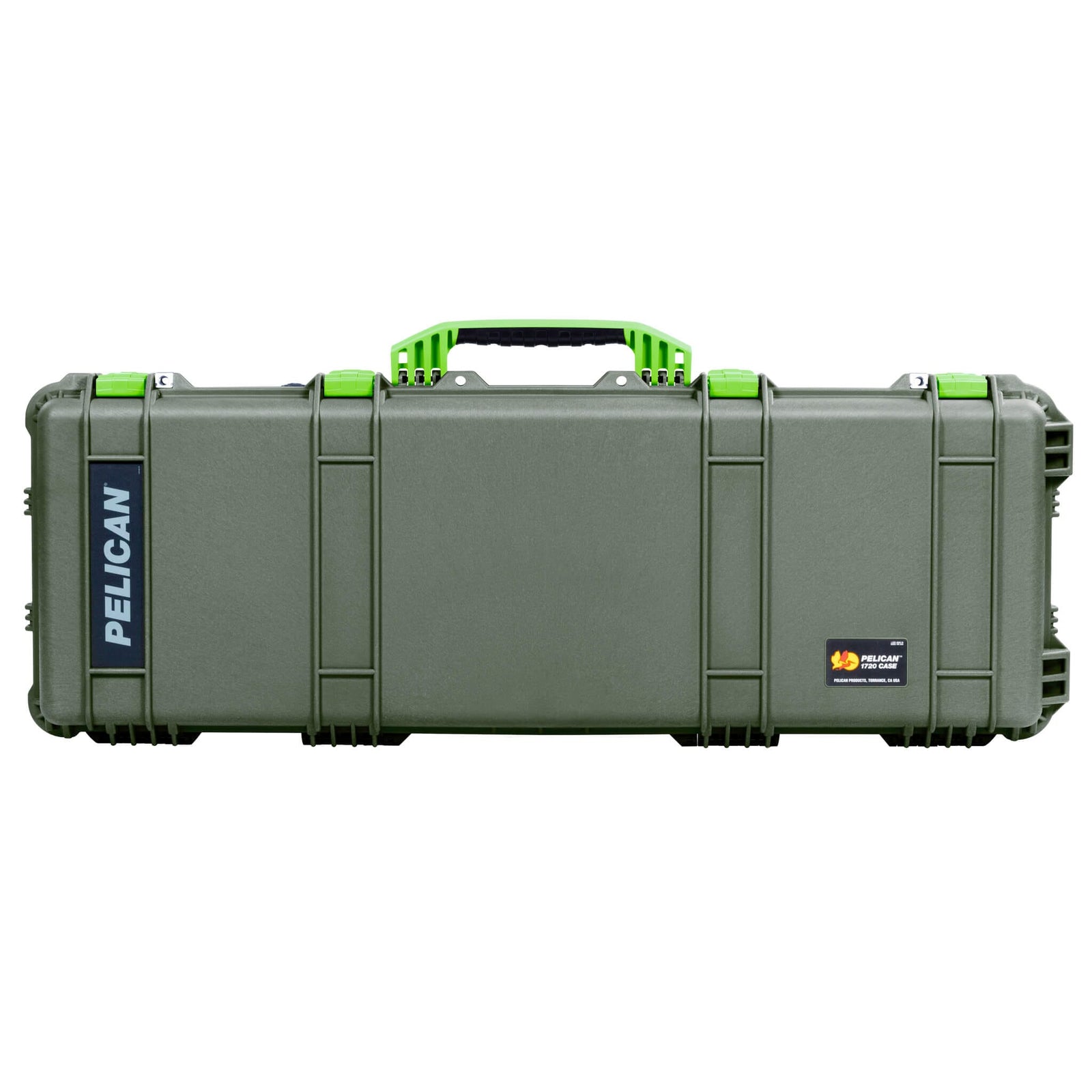 Pelican 1720 Protector Long Case, OD Green with Lime Green Handles & Latches (Gen2) ColorCase