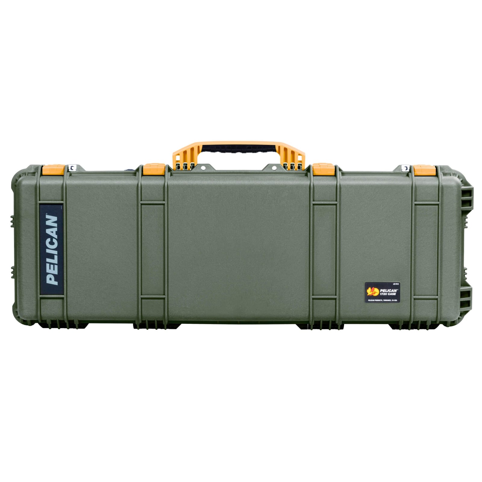 Pelican 1720 Protector Long Case, OD Green with Yellow Handles & Latches (Gen2) ColorCase