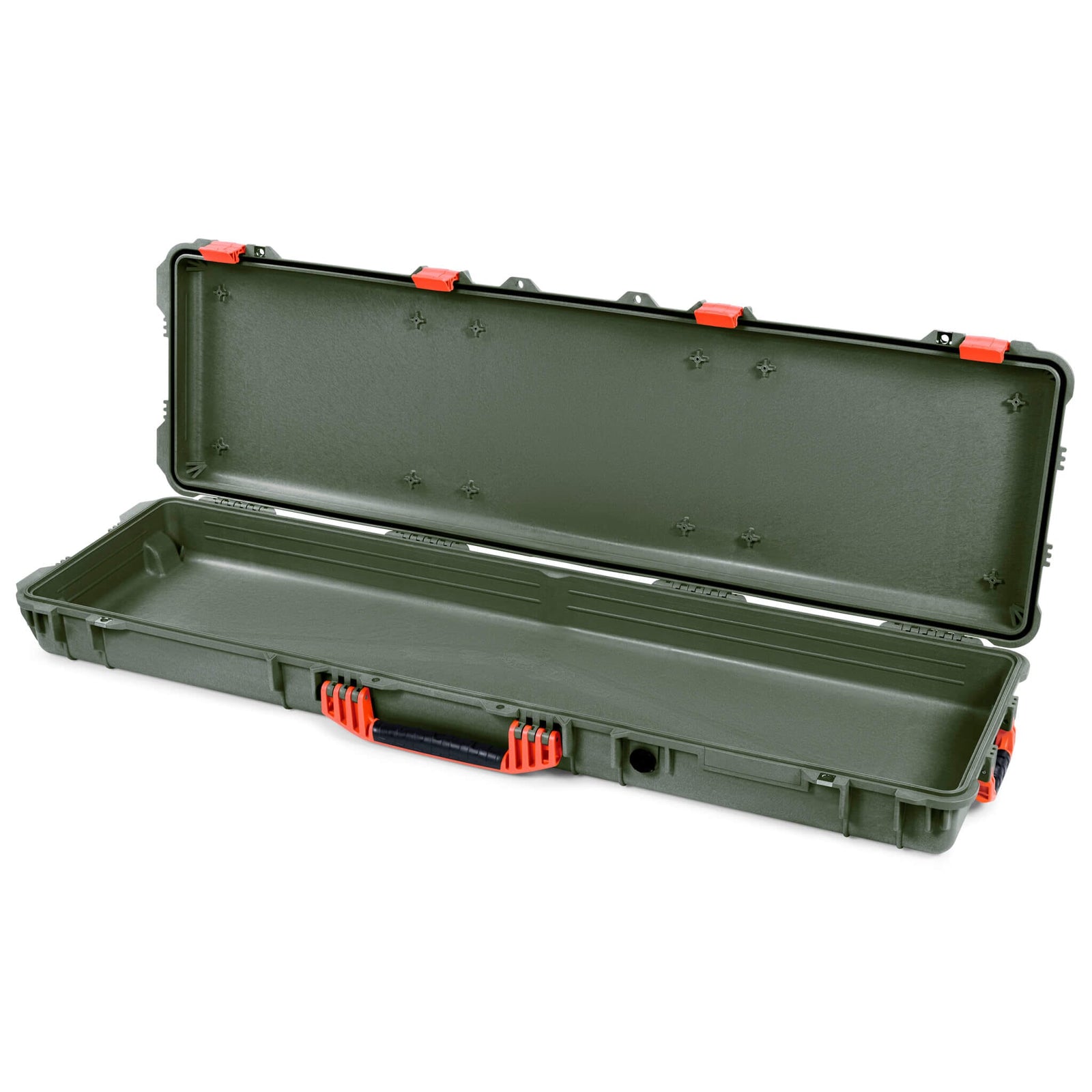 Pelican 1750 Protector Long Case, OD Green with Orange Handles & Latches (Gen2) None (Case Only) ColorCase 017500-0000-130-150