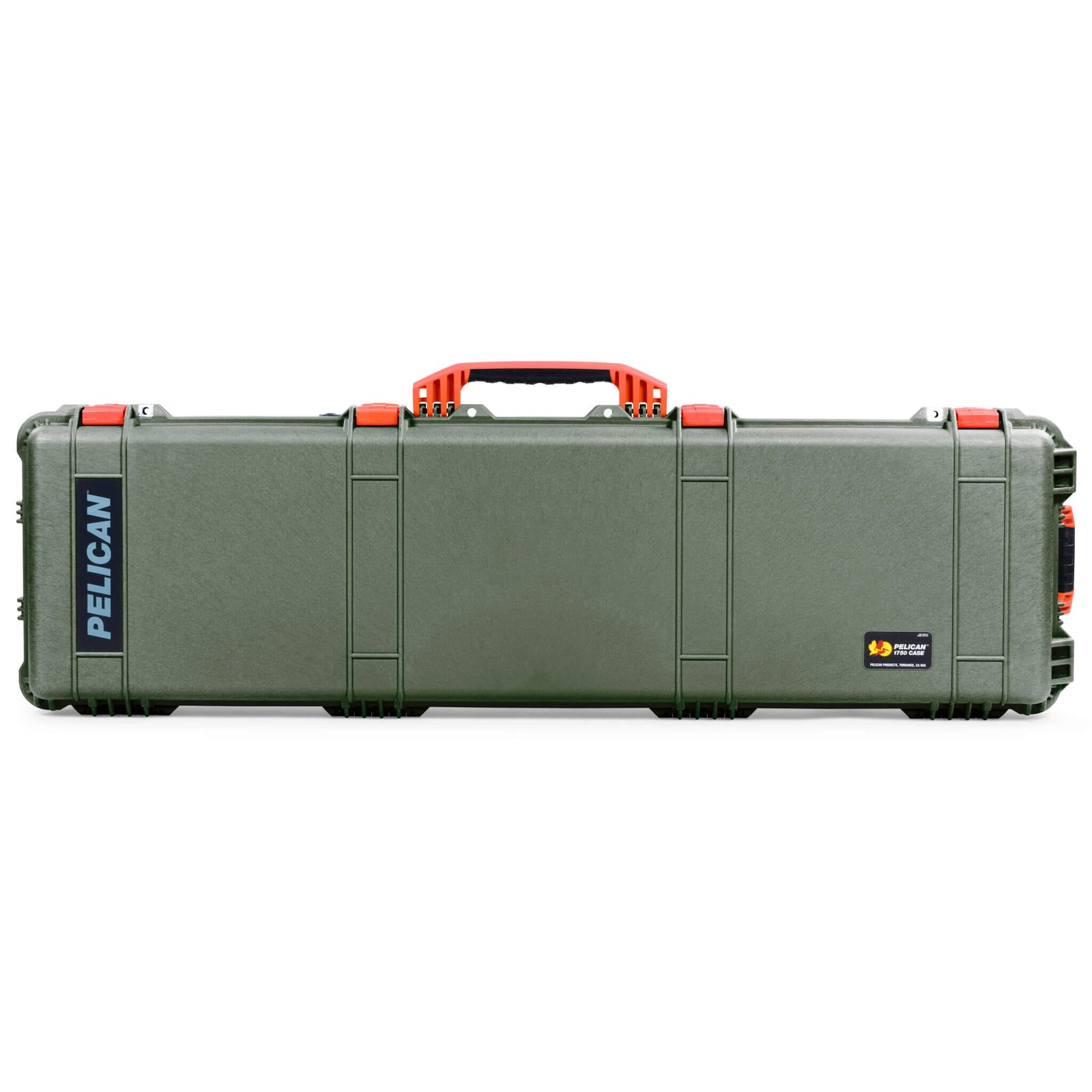 Pelican 1750 Protector Long Case, OD Green with Orange Handles & Latches (Gen2) ColorCase