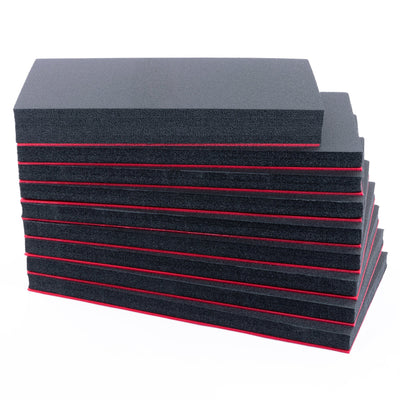 Pelican 0450 Gen1 Tool Foam Kit, 10 Black Foam Pieces, 9 Red Bottom Foam Pieces ColorCase