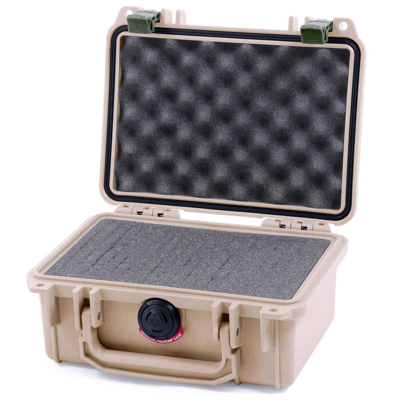 Pelican 1120 Case, Desert Tan with OD Green Latches Pick & Pluck Foam with Convolute Lid Foam ColorCase 011200-0001-310-130