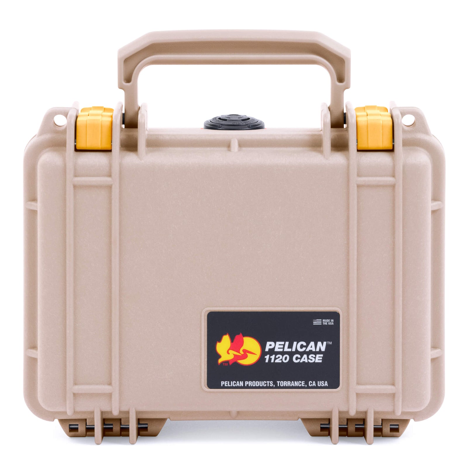 Pelican 1120 Case, Desert Tan with Yellow Latches ColorCase