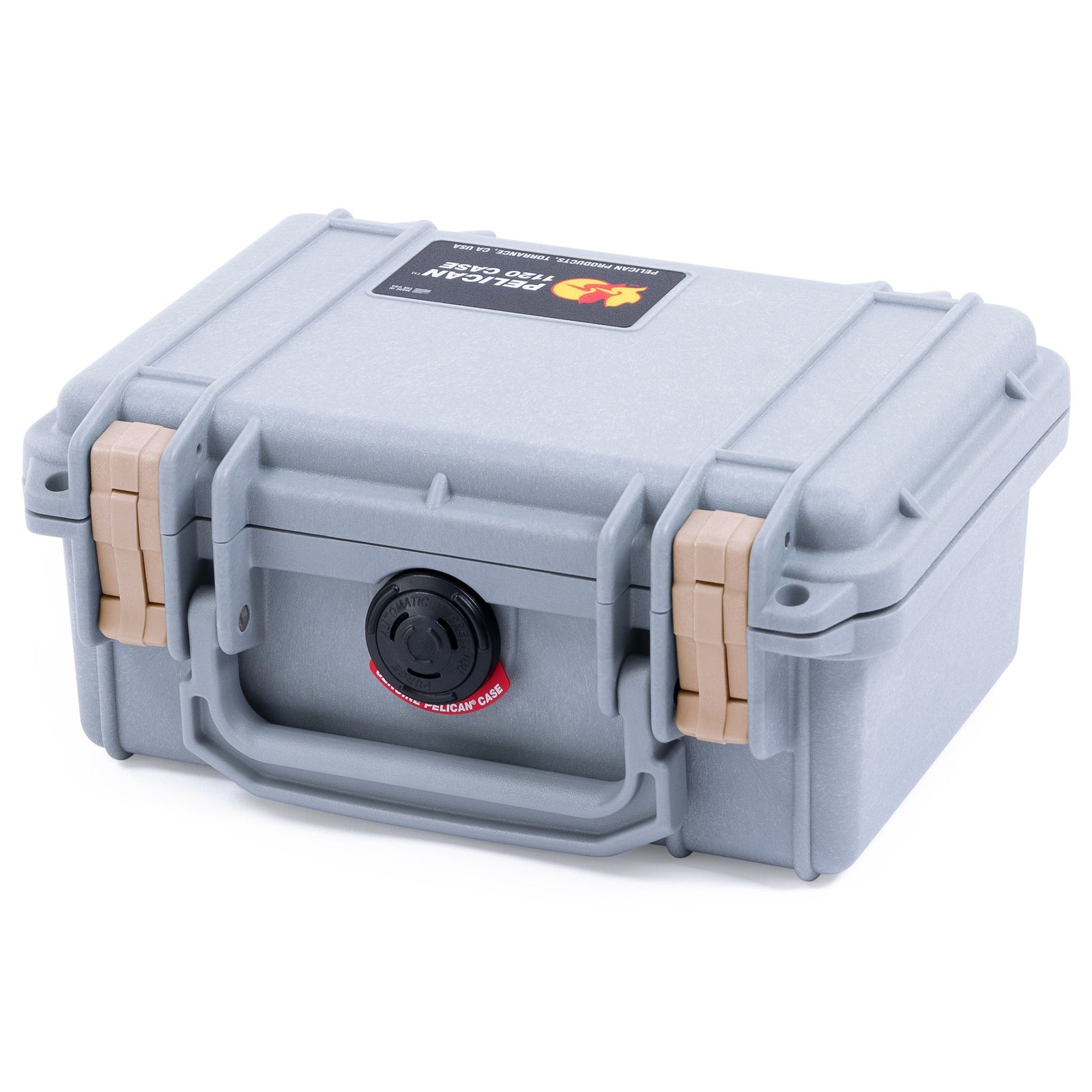 Pelican 1120 Case, Silver with Desert Tan Latches ColorCase