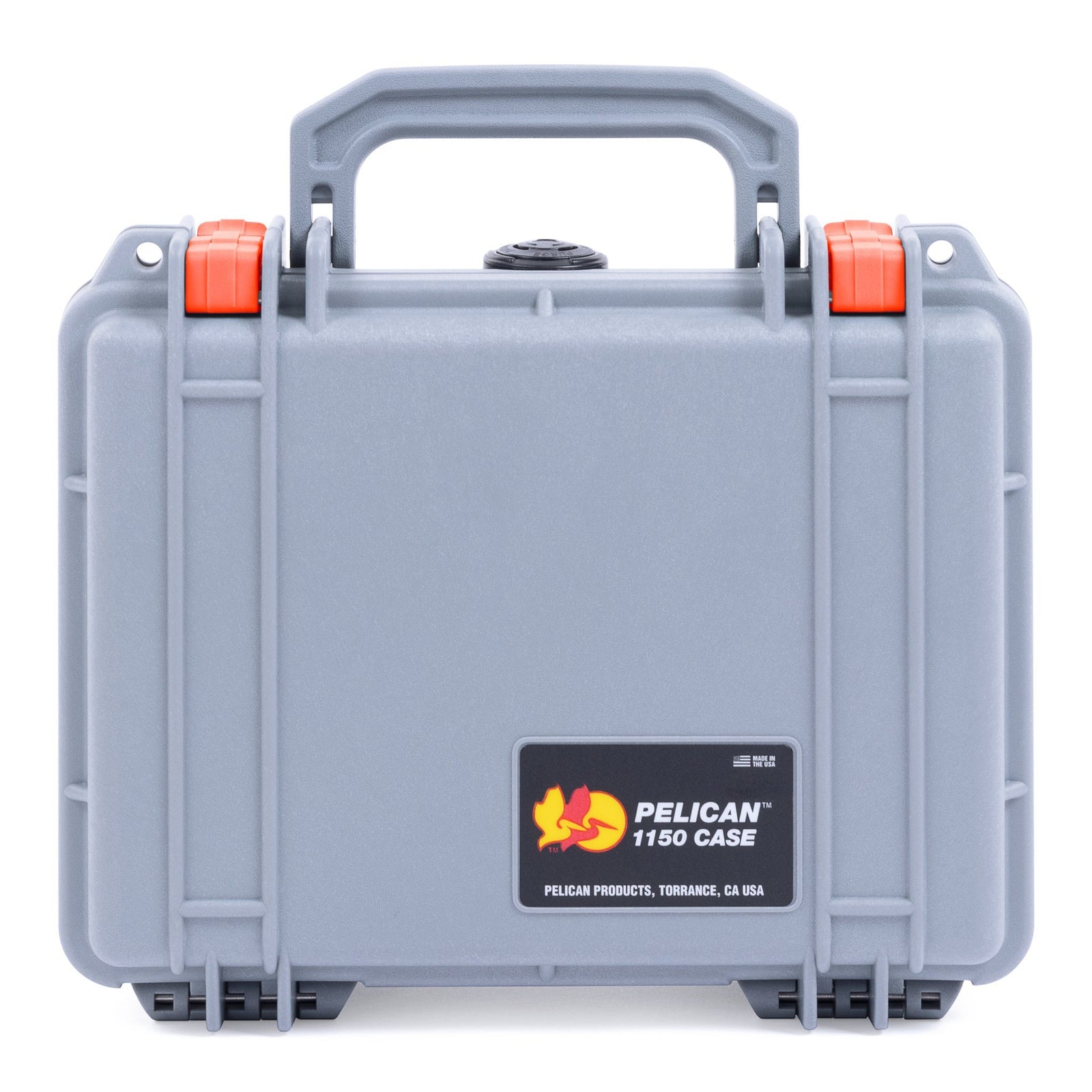 Pelican 1150 Case, Silver with Orange Latches ColorCase