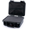 Pelican 1200 Case, Black Pick & Pluck Foam with Zipper Pouch ColorCase 012000-0101-110-110