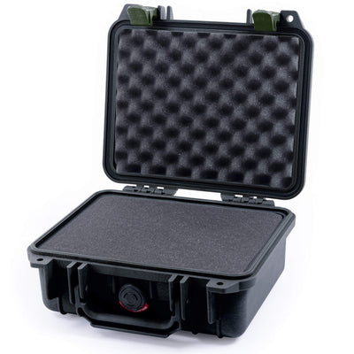 Pelican 1200 Case, Black with OD Green Latches