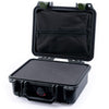 Pelican 1200 Case, Black with OD Green Latches Pick & Pluck Foam with Zipper Pouch ColorCase 012000-0101-110-130