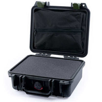 Pelican 1200 Case, Black with OD Green Latches