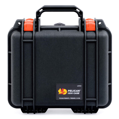 Pelican 1200 Case, Black with Orange Latches ColorCase
