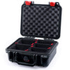 Pelican 1200 Case, Black with Red Latches TrekPak Divider System with Convolute Lid Foam ColorCase 012000-0020-110-320