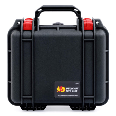 Pelican 1200 Case, Black with Red Latches ColorCase