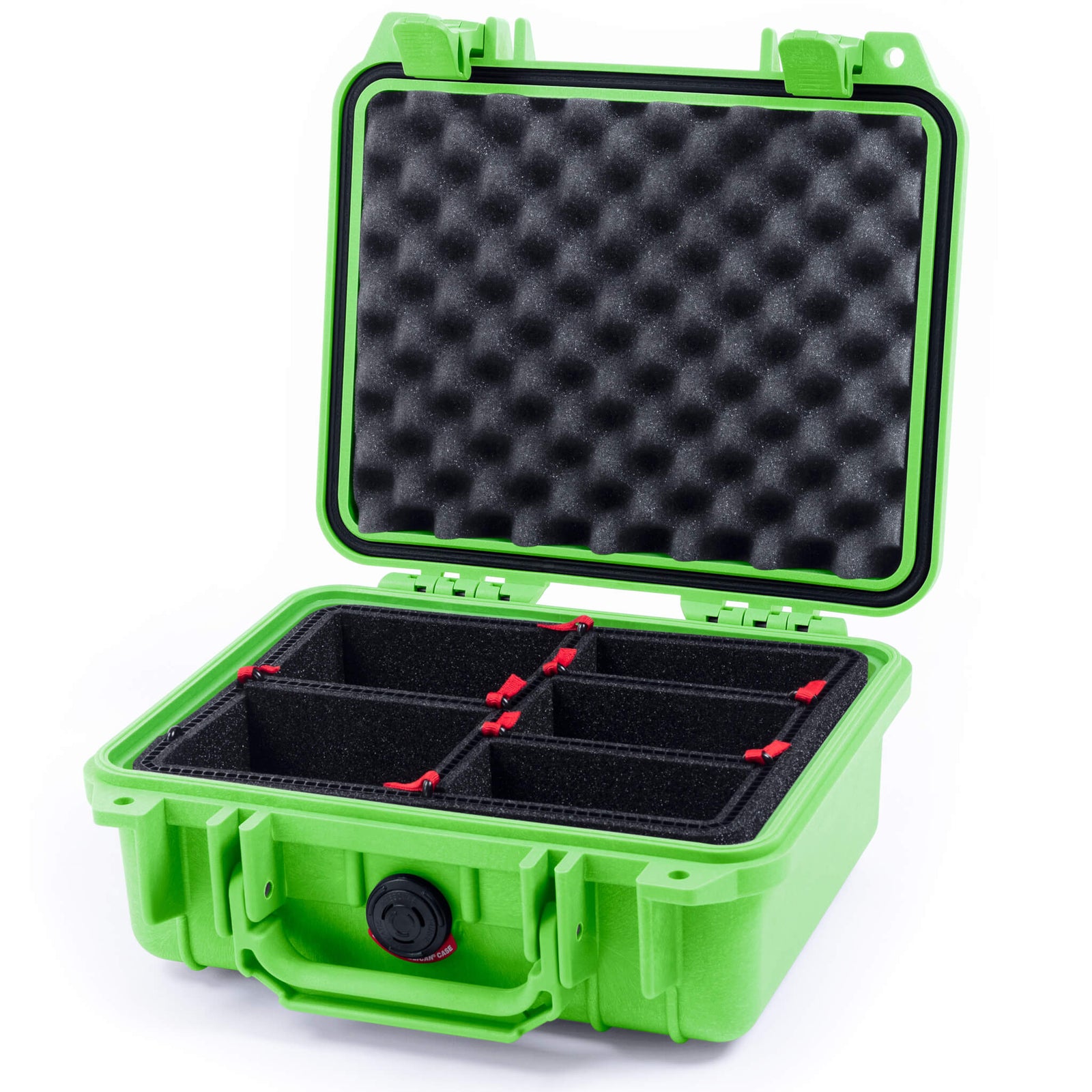 Pelican 1200 Case, Lime Green TrekPak Divider System with Convolute Lid Foam ColorCase 012000-0020-300-300
