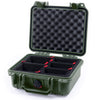 Pelican 1200 Case, OD Green TrekPak Divider System with Convolute Lid Foam ColorCase 012000-0020-130-130