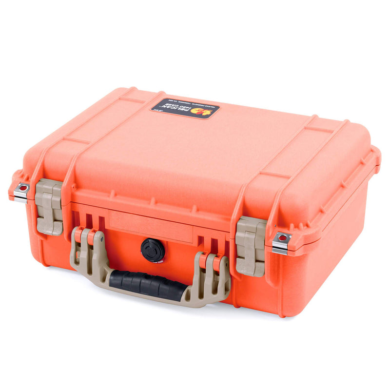 Pelican 1450 Case, Orange with Desert Tan Handle & Latches ColorCase 
