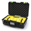 Pelican 1485 Air Case, Black with Lime Green Latches Yellow Padded Microfiber Dividers with Convolute Lid Foam ColorCase 014850-0010-110-300