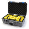 Pelican 1485 Air Case, Silver with Blue Latches Yellow Padded Microfiber Dividers with Convolute Lid Foam ColorCase 014850-0010-180-120