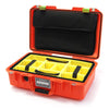 Pelican 1485 Air Case, Orange with Lime Green Latches Yellow Padded Microfiber Dividers with Computer Pouch ColorCase 014850-0210-150-300