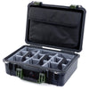 Pelican 1500 Case, Black with OD Green Handle & Latches Gray Padded Microfiber Dividers with Computer Pouch ColorCase 015000-0270-110-130