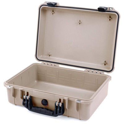 Pelican 1500 Case, Desert Tan with Black Handle & Latches None (Case Only) ColorCase 015000-0000-310-110