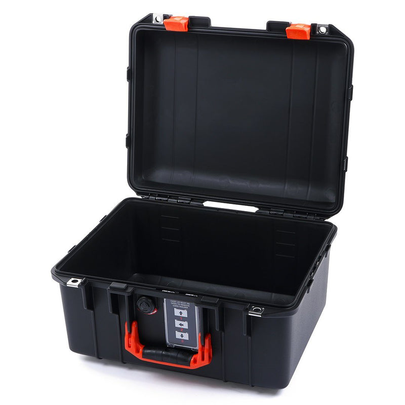Pelican 1507 Air Case, Black with Orange Handle & Latches ColorCase 